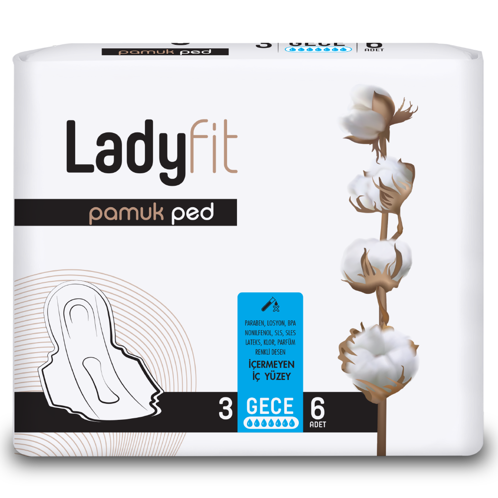 Lady Fit kokvilnas higiēniskās paketes (nakts lietošanai)