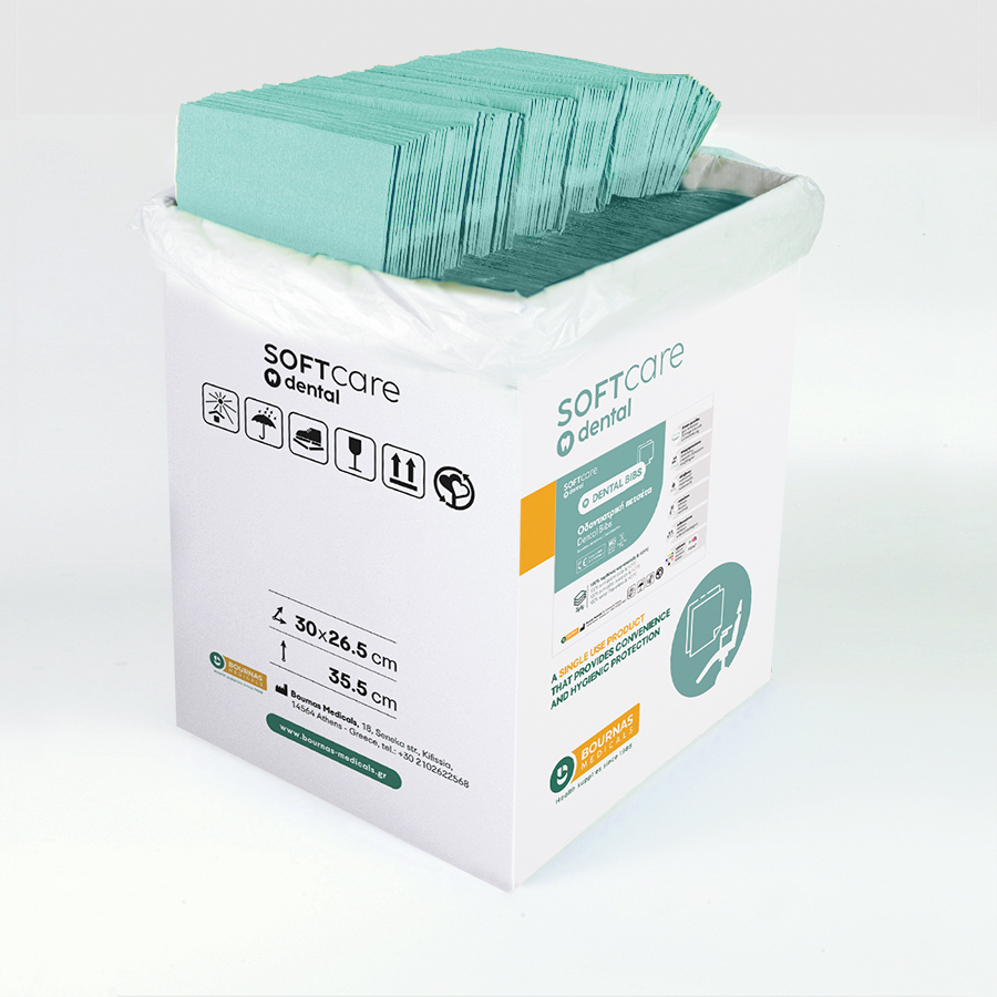 Dental Bibs Soft Care Plus 3ply mint green (500 pcs)