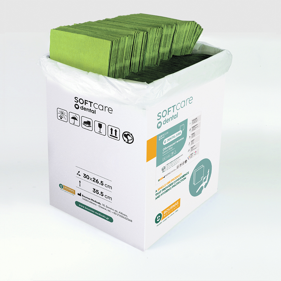 Zobārstniecības priekšautiņi Soft Care Standard 2ply laima zaļš (500 gab.)