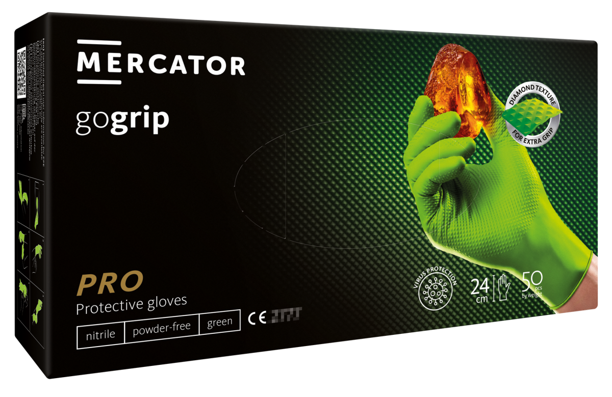 MERCATOR gogrip zaļi nitrila cimdi