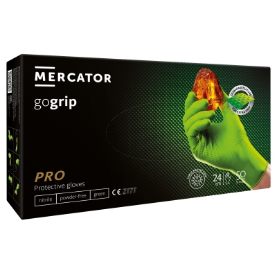 MERCATOR Gogrip Green – green and durable nitrile gloves with 3D texture