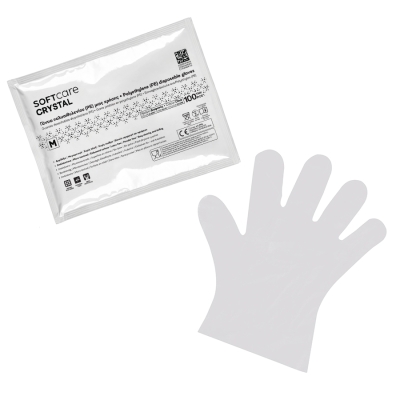 Disposable PE Glove Soft Care CRYSTAL clear (100pcs)
