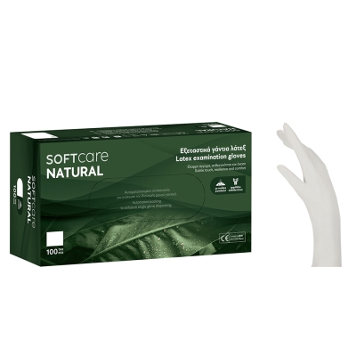 Gloves Latex Soft Care NATURAL powdered - white (100 pcs)