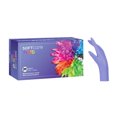 Soft Care Vivid Nitrile Gloves - Purple (100pcs)